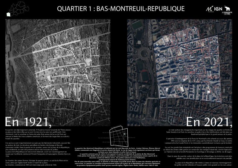 Bas Montreuil - République - Evolution territoire - Montreuil - 93 - urbanisme - IGN - Pachyderme culturel - photographie - aérienne - géographie - histoire