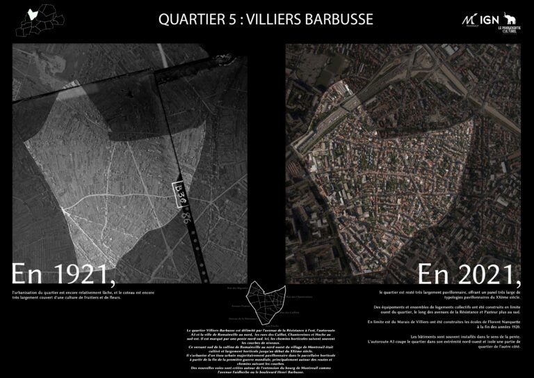 Evolution territoire - Montreuil - 93 - urbanisme - IGN - Pachyderme culturel - photographie - aérienne - géographie - histoire -Villiers-Barbusse